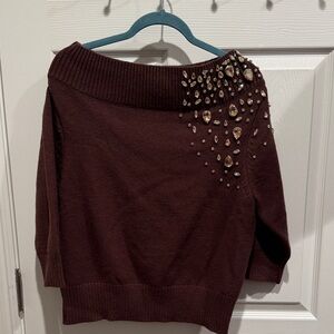 Embellished Brown Sweater